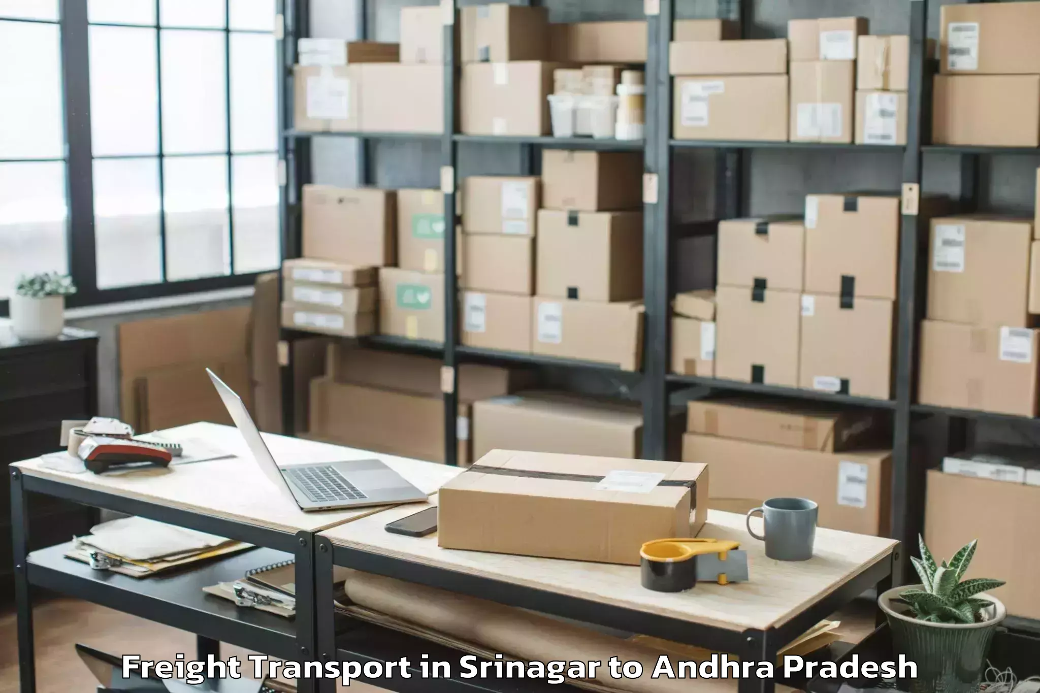 Book Srinagar to Gudivada Freight Transport Online